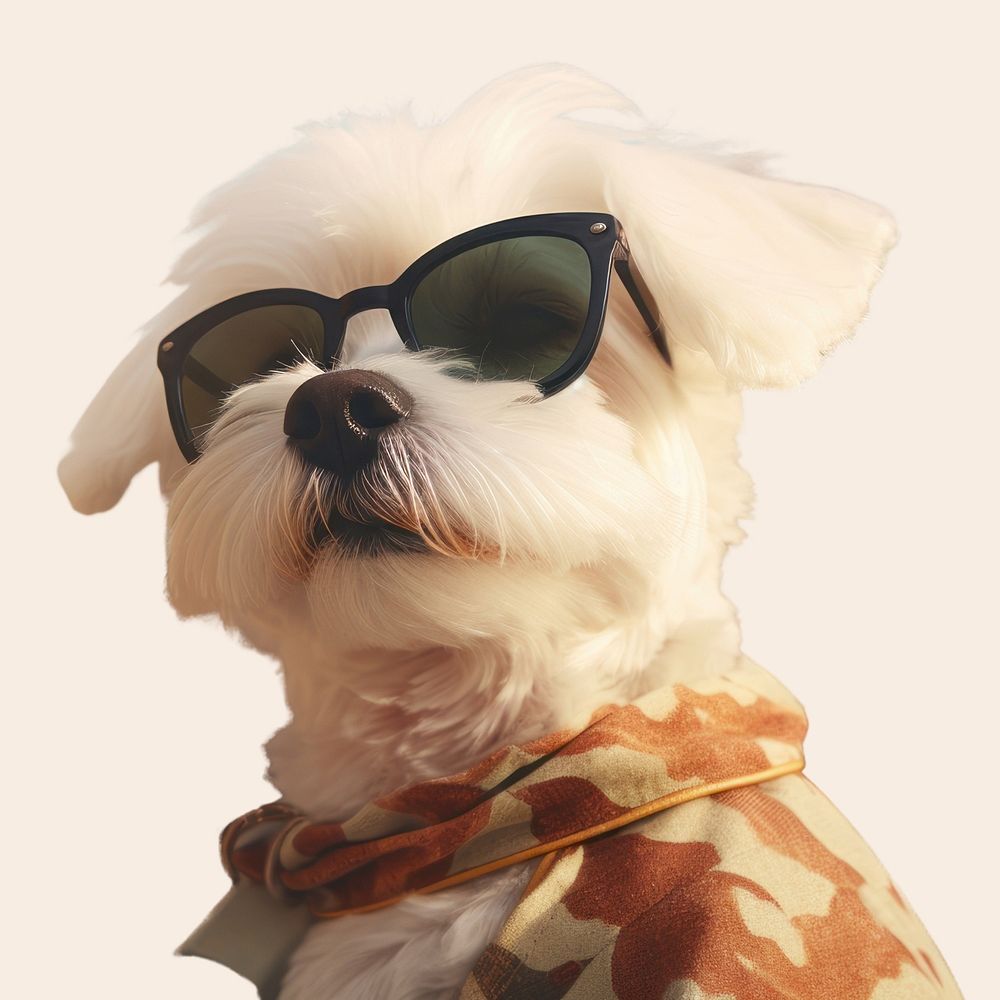 Dog sunglasses mammal animal. AI generated Image by rawpixel.
