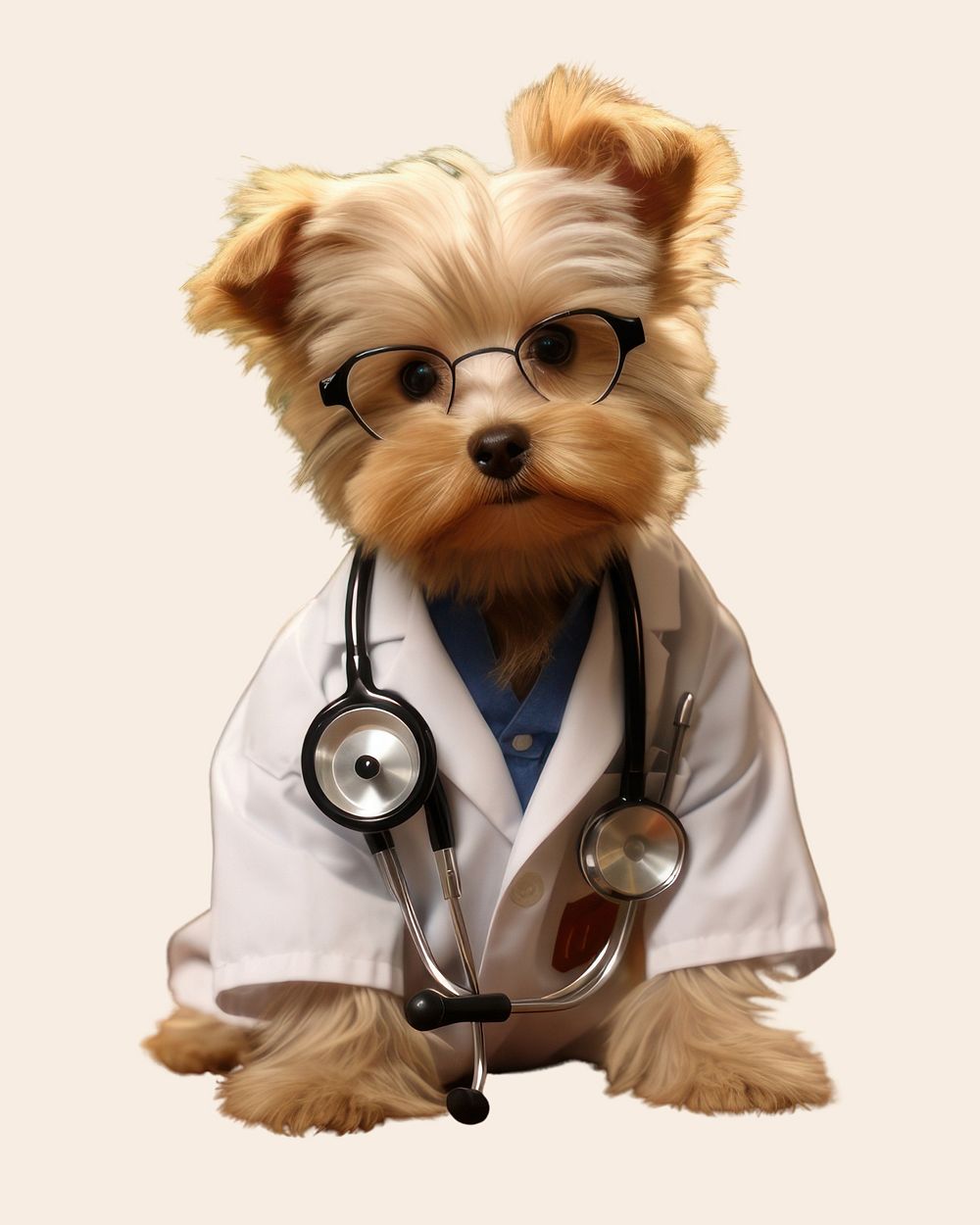 Doctor stethoscope mammal animal. AI generated Image by rawpixel.
