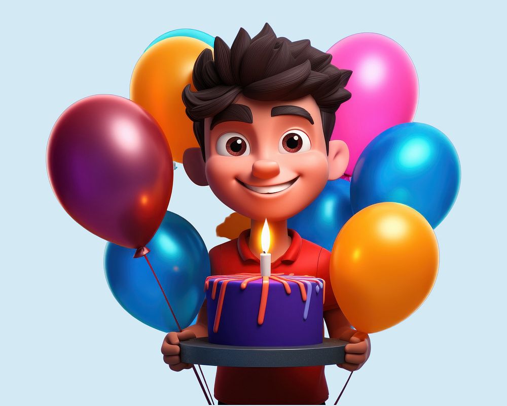Birthday balloon illuminated celebration. AI generated Image by rawpixel.