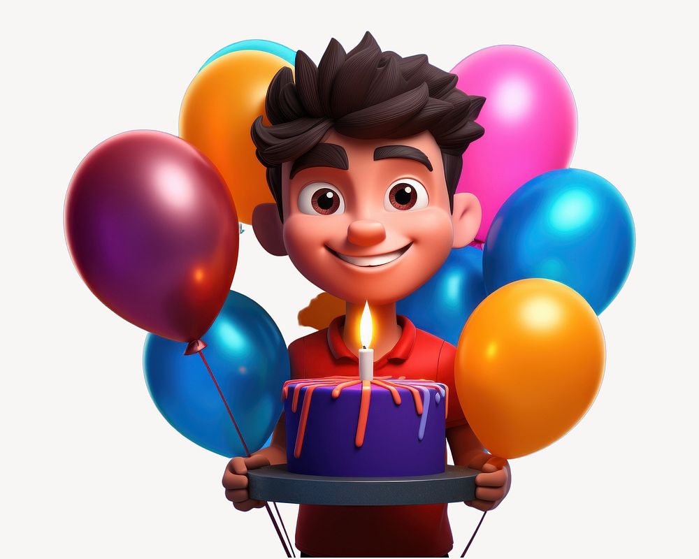 Birthday balloon illuminated celebration. AI generated Image by rawpixel.