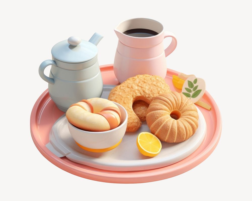 Breakfast saucer bread plate. AI generated Image by rawpixel.