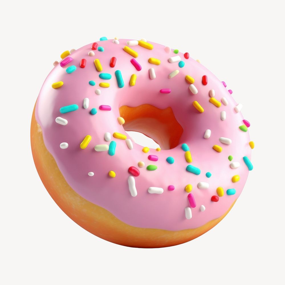 Donut sprinkles dessert food. AI generated Image by rawpixel.