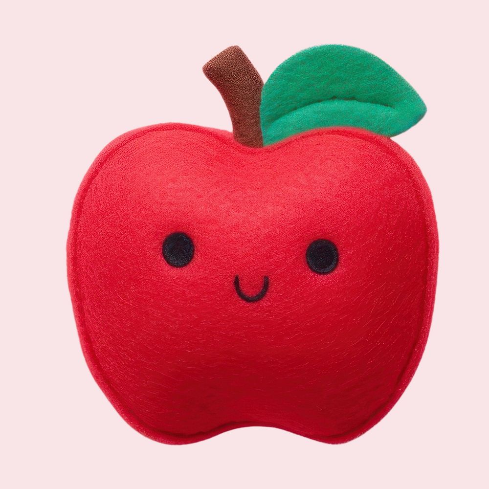 Apple food toy anthropomorphic. AI generated Image by rawpixel.
