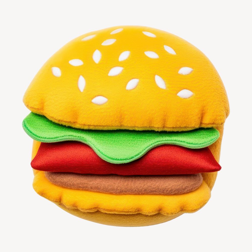 Hamburger food toy white background. AI generated Image by rawpixel.
