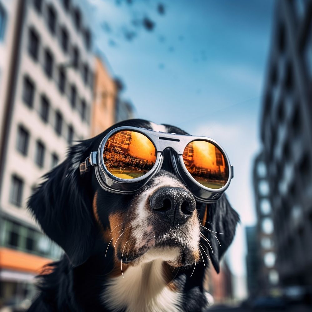 Dog sunglasses mammal animal. AI generated Image by rawpixel.