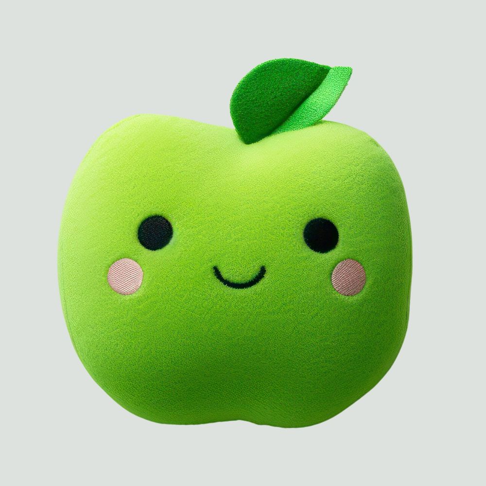 Green toy apple fruit. 