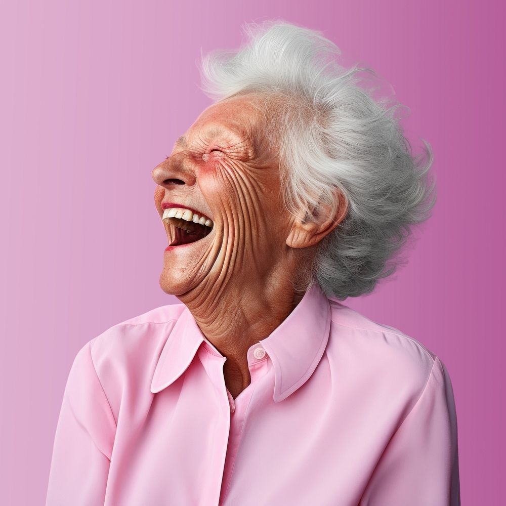 Laughing adult retirement happiness. AI generated Image by rawpixel.