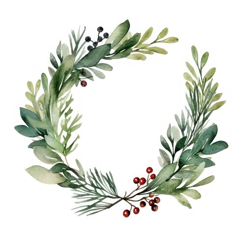 Wreath plant leaf white background. AI generated Image by rawpixel.