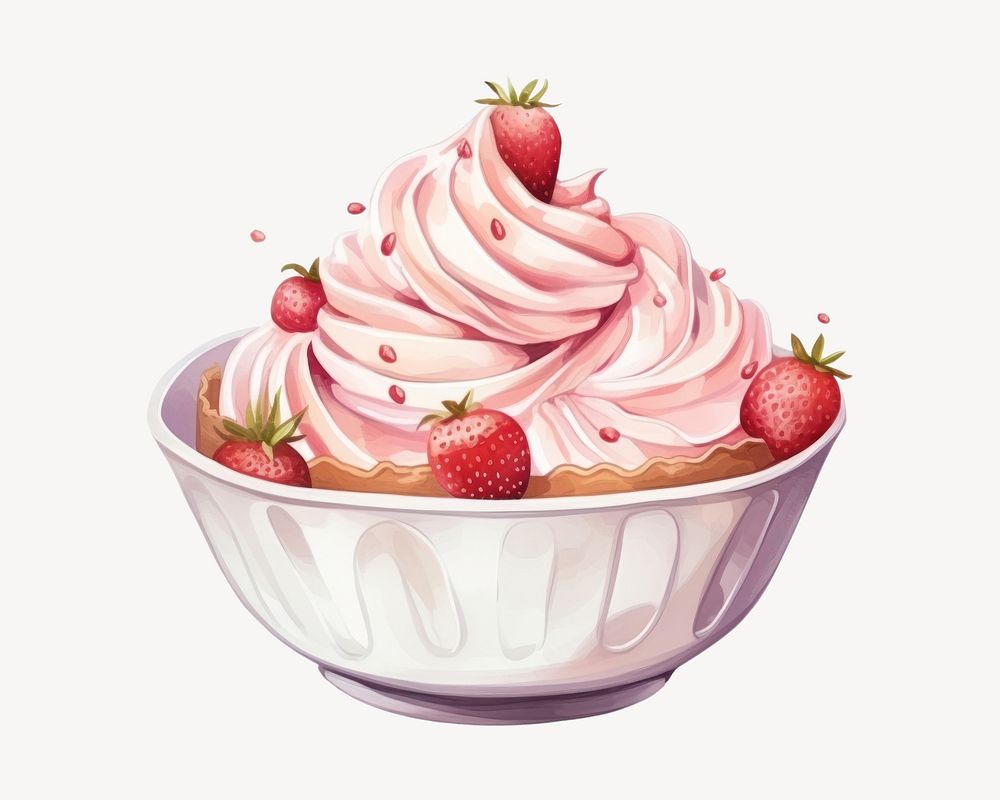 Dessert berry cream fruit. AI generated Image by rawpixel.