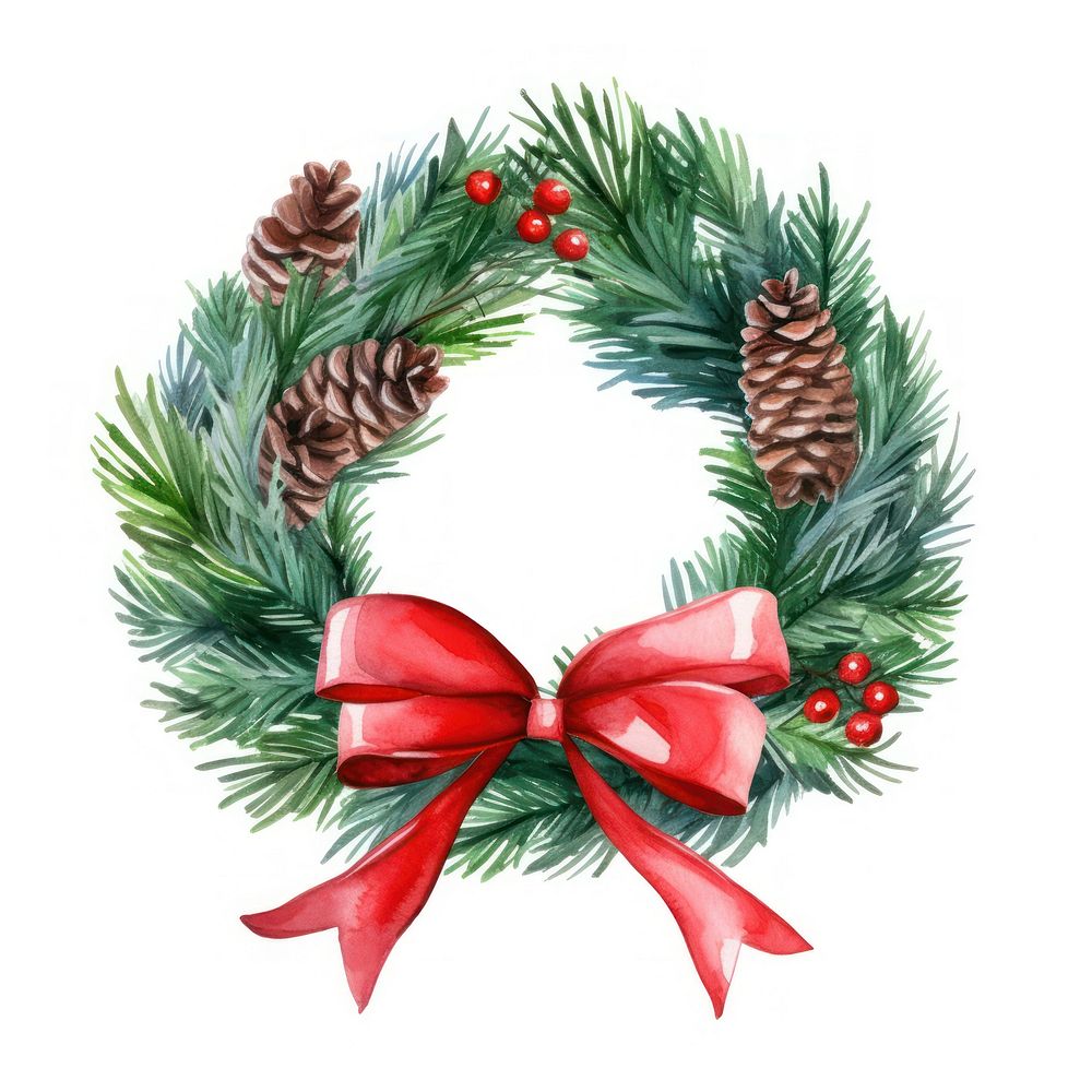 Wreath christmas tradition ribbon. AI generated Image by rawpixel.