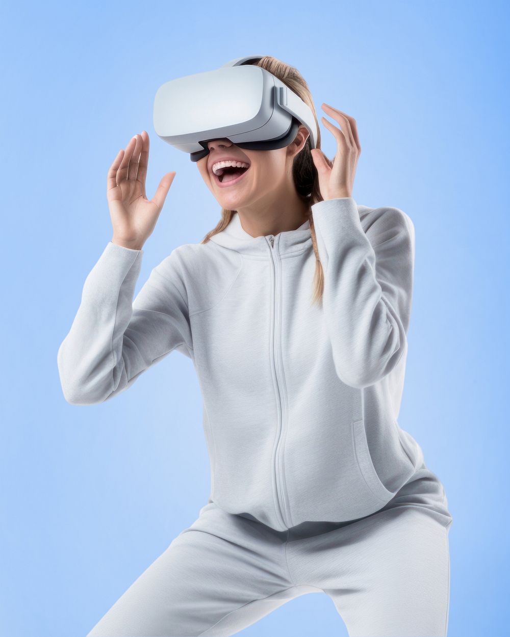 Technology VR headwear woman. AI generated Image by rawpixel.