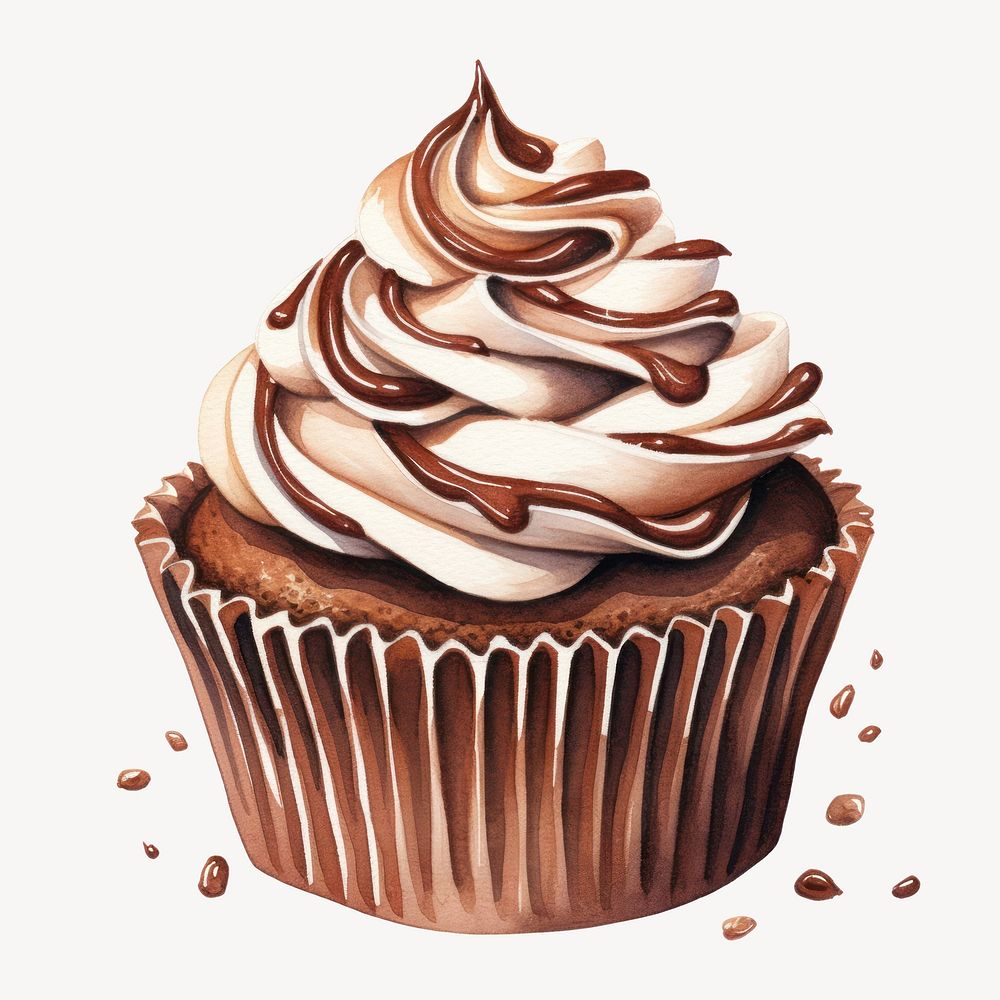 Cupcake chocolate dessert cream. AI generated Image by rawpixel.