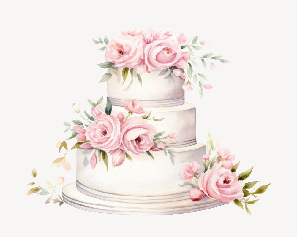 Wedding cake dessert flower. AI generated Image by rawpixel.