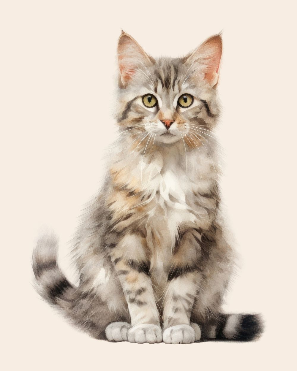 Sitting mammal animal kitten. AI generated Image by rawpixel.