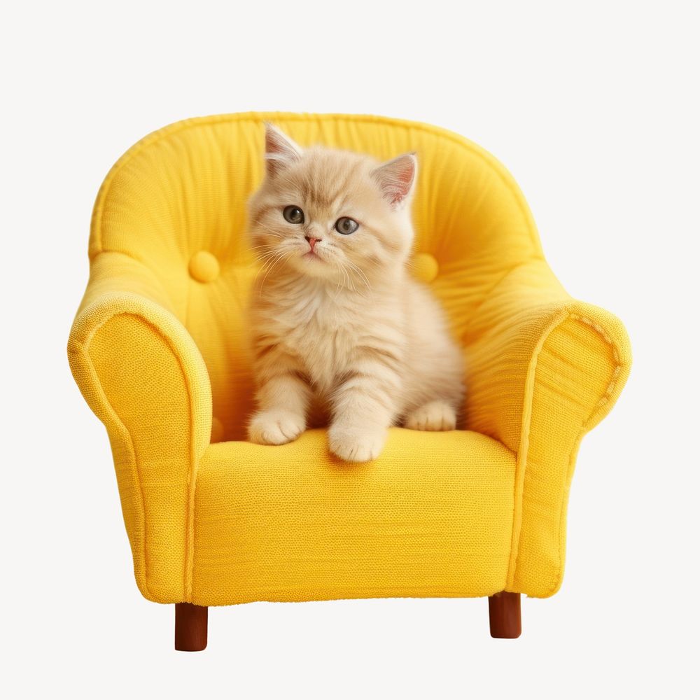 Armchair furniture mammal animal. AI generated Image by rawpixel.