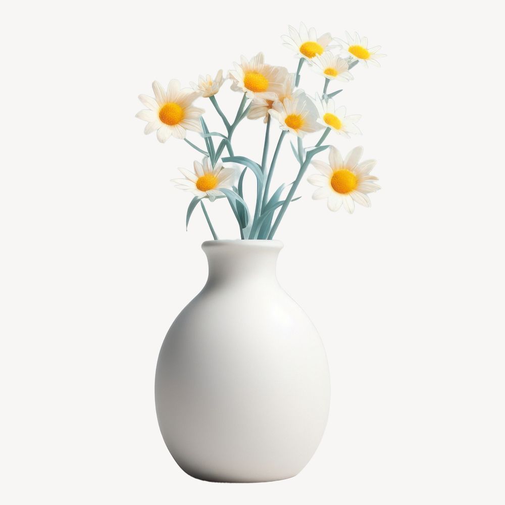 Flower vase plant white. 