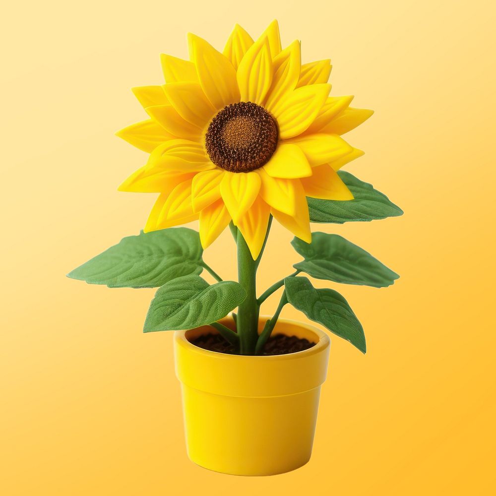 Sunflower plant leaf toy. AI generated Image by rawpixel.
