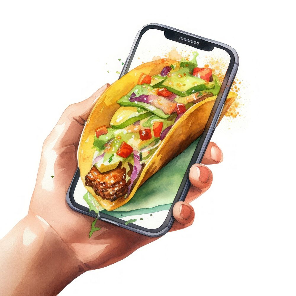 Holding screen food hand. AI generated Image by rawpixel.