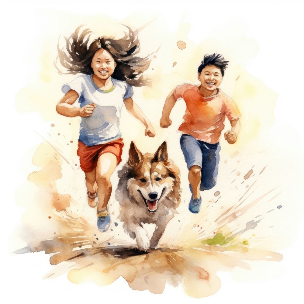 Dog portrait running mammal. AI generated Image by rawpixel.