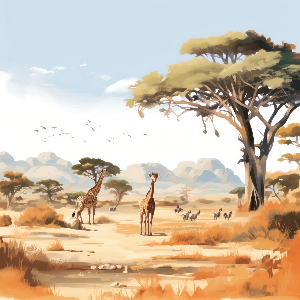 Landscape wildlife outdoors savanna. AI generated Image by rawpixel.