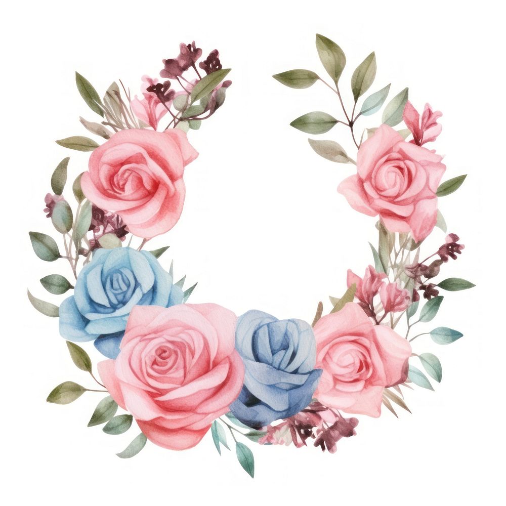 Rose pattern flower wreath. 