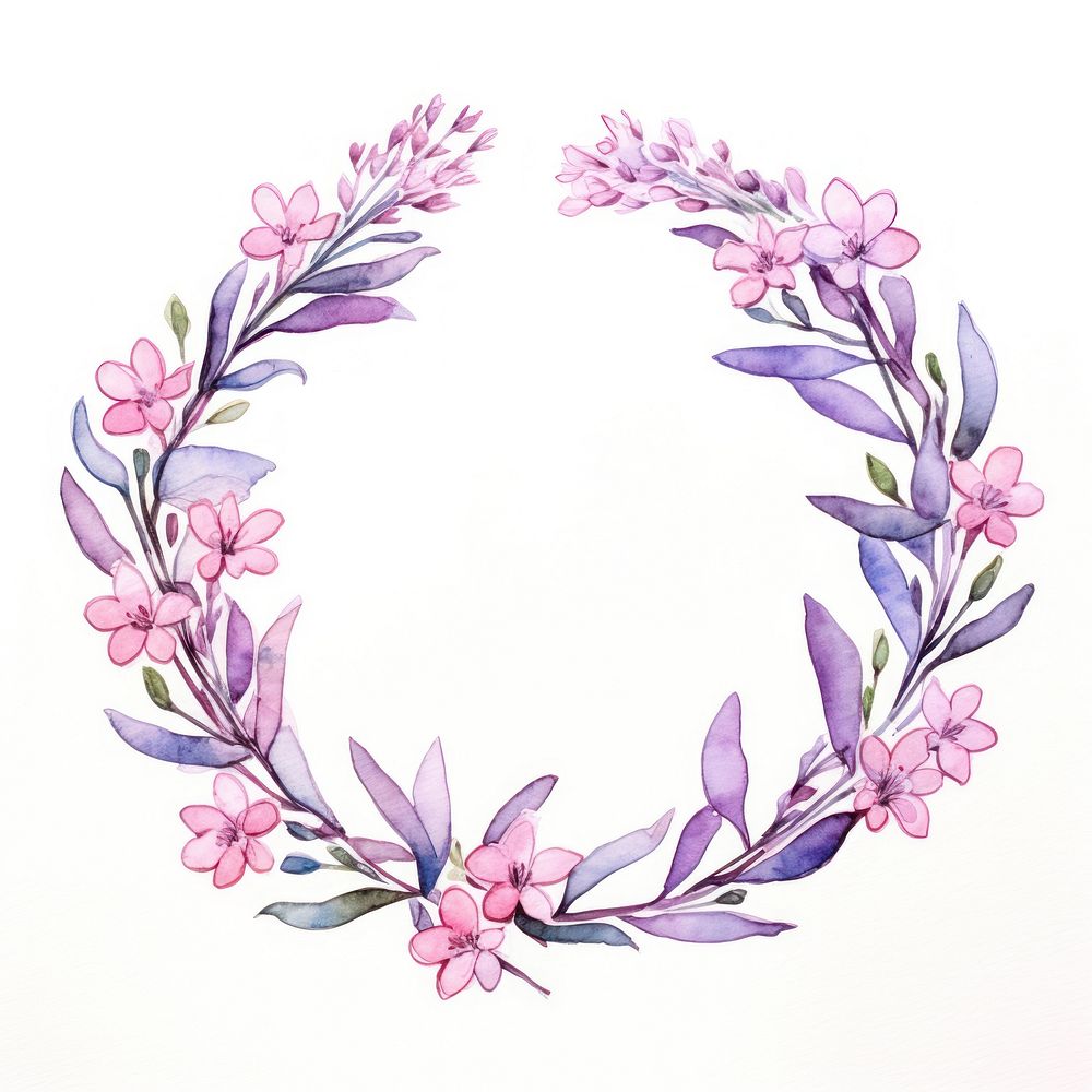 Flower blossom pattern wreath. AI generated Image by rawpixel.