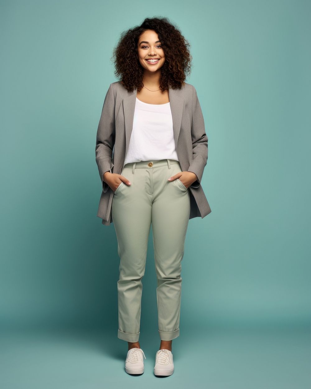 Standing blazer smile adult. AI generated Image by rawpixel.