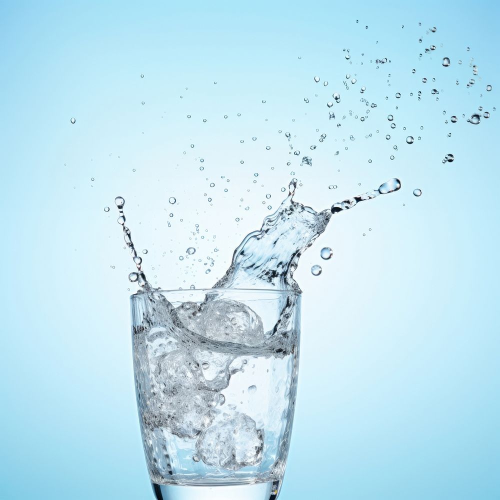 Glass splashing water drop. AI generated Image by rawpixel.