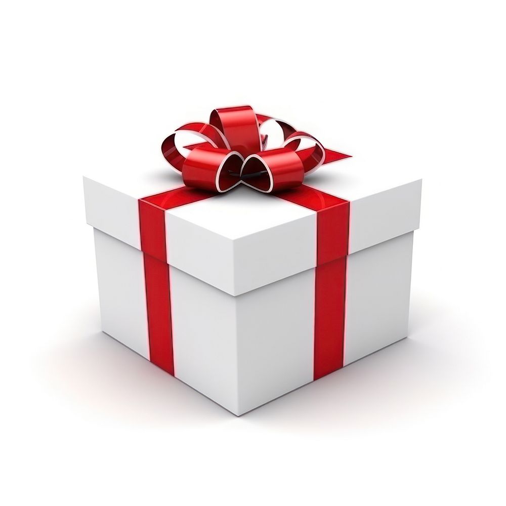 Gift box white white background. AI generated Image by rawpixel.
