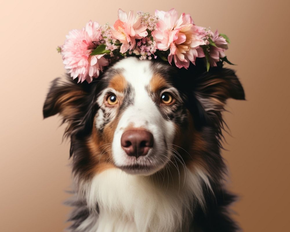 Flower dog mammal animal. 