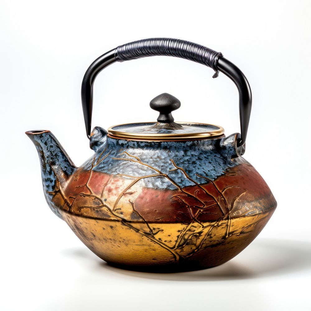 Teapot pottery white background porcelain. AI generated Image by rawpixel.