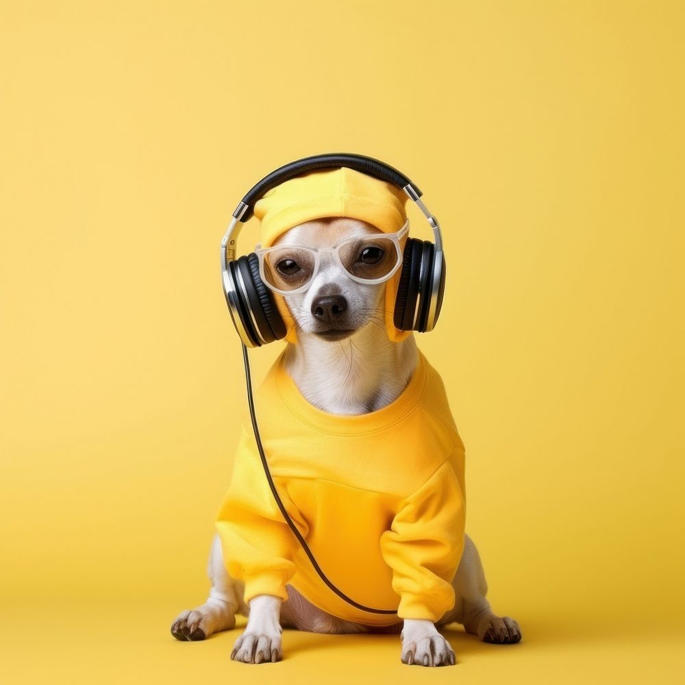 Headphones portrait mammal photo.