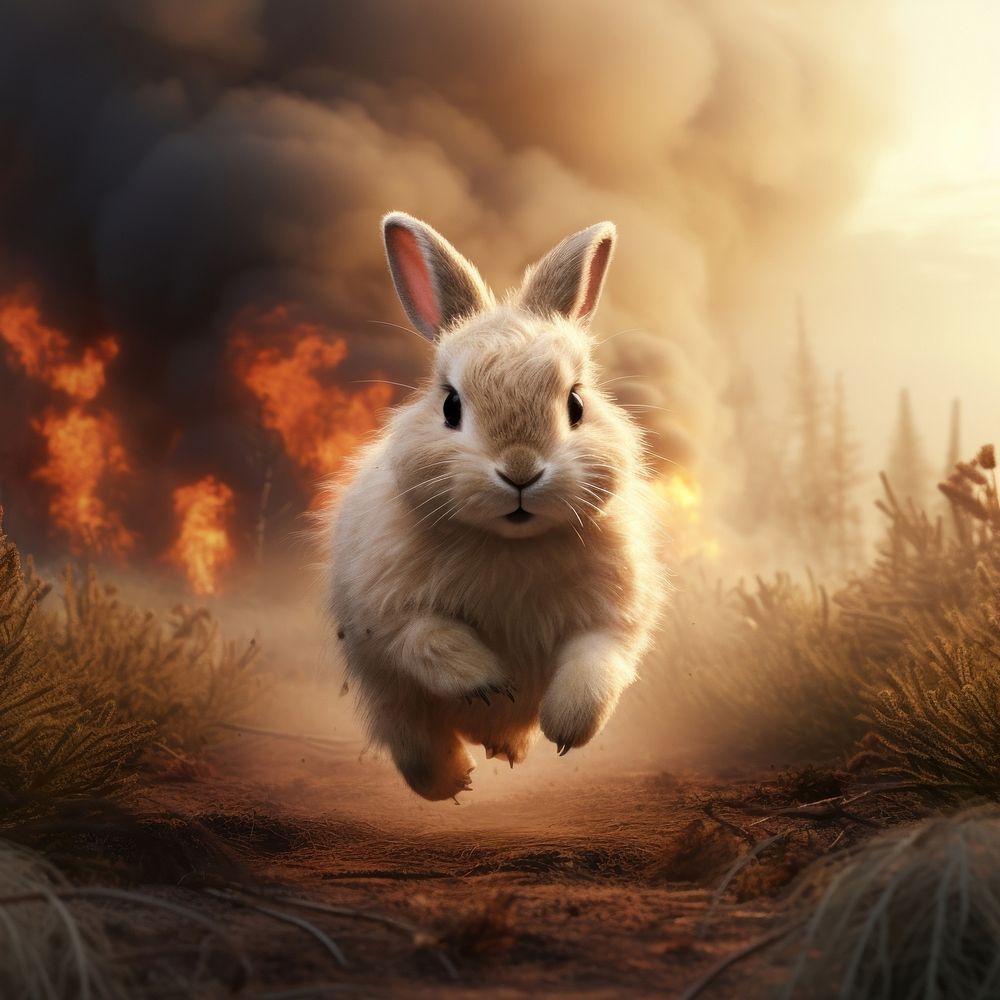 Mammal rodent animal fire. AI generated Image by rawpixel.