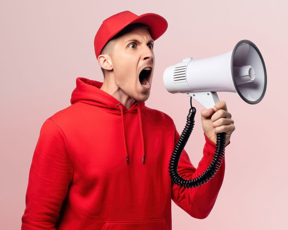 Shouting adult electronics technology. AI generated Image by rawpixel.
