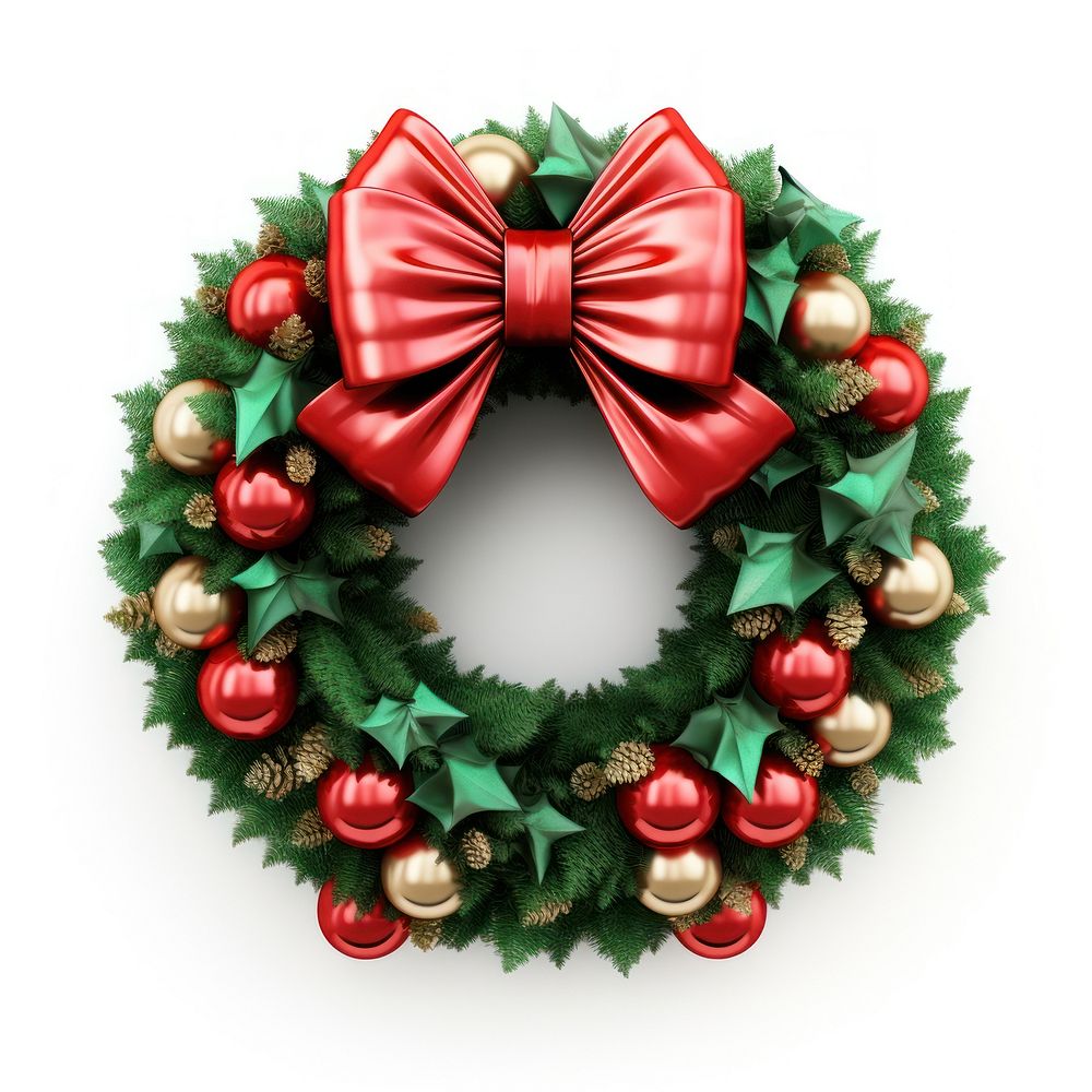 Wreath christmas food white background. AI generated Image by rawpixel.