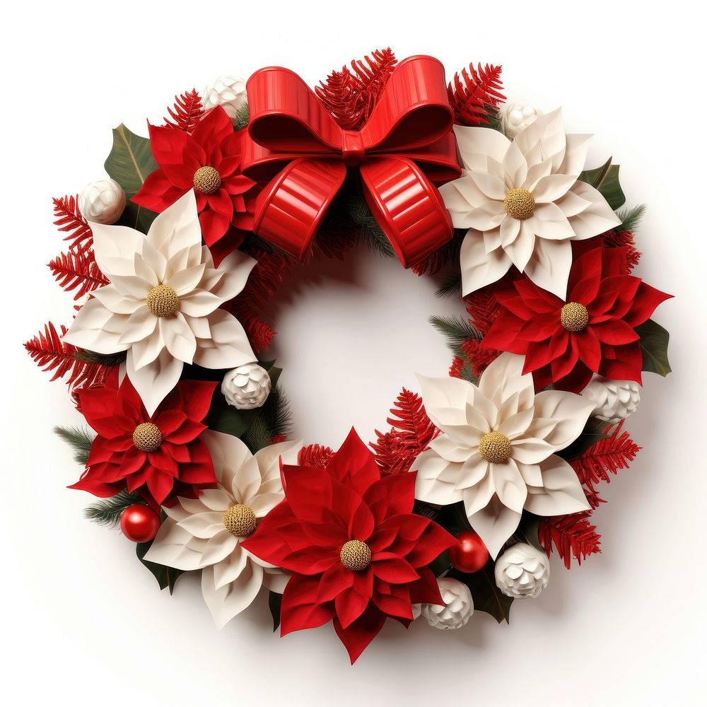 Wreath christmas white background celebration. AI generated Image by rawpixel.