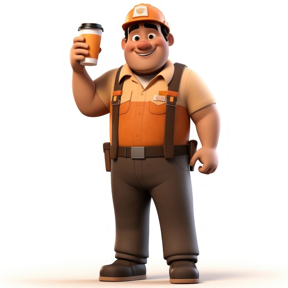 Smiling holding cartoon cup. AI generated Image by rawpixel.