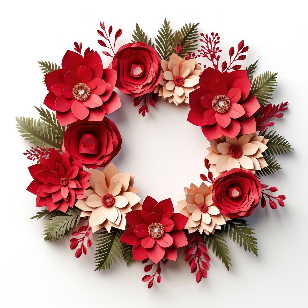 Wreath christmas flower craft. AI generated Image by rawpixel.