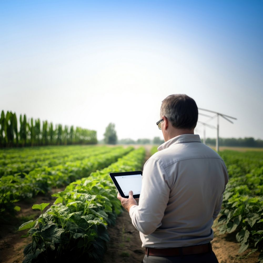 Agriculture gardening outdoors computer. 