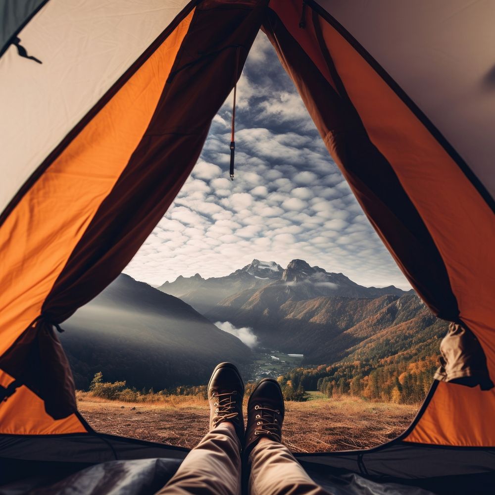 Tent mountain outdoors camping. 