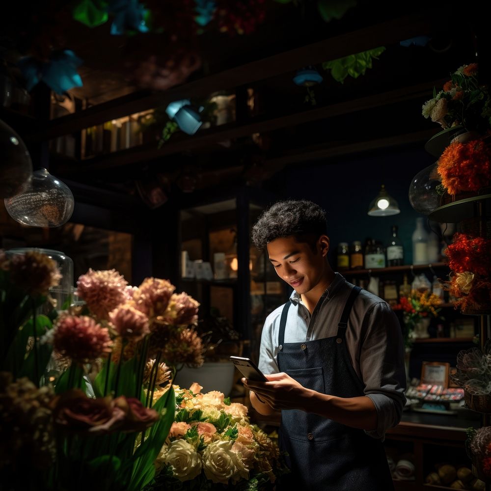 Flower entrepreneur flower shop freshness. AI generated Image by rawpixel.