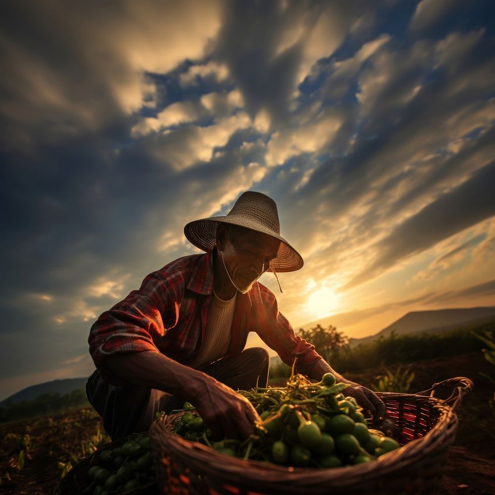 Harvest farm harvesting outdoors. AI generated Image by rawpixel.