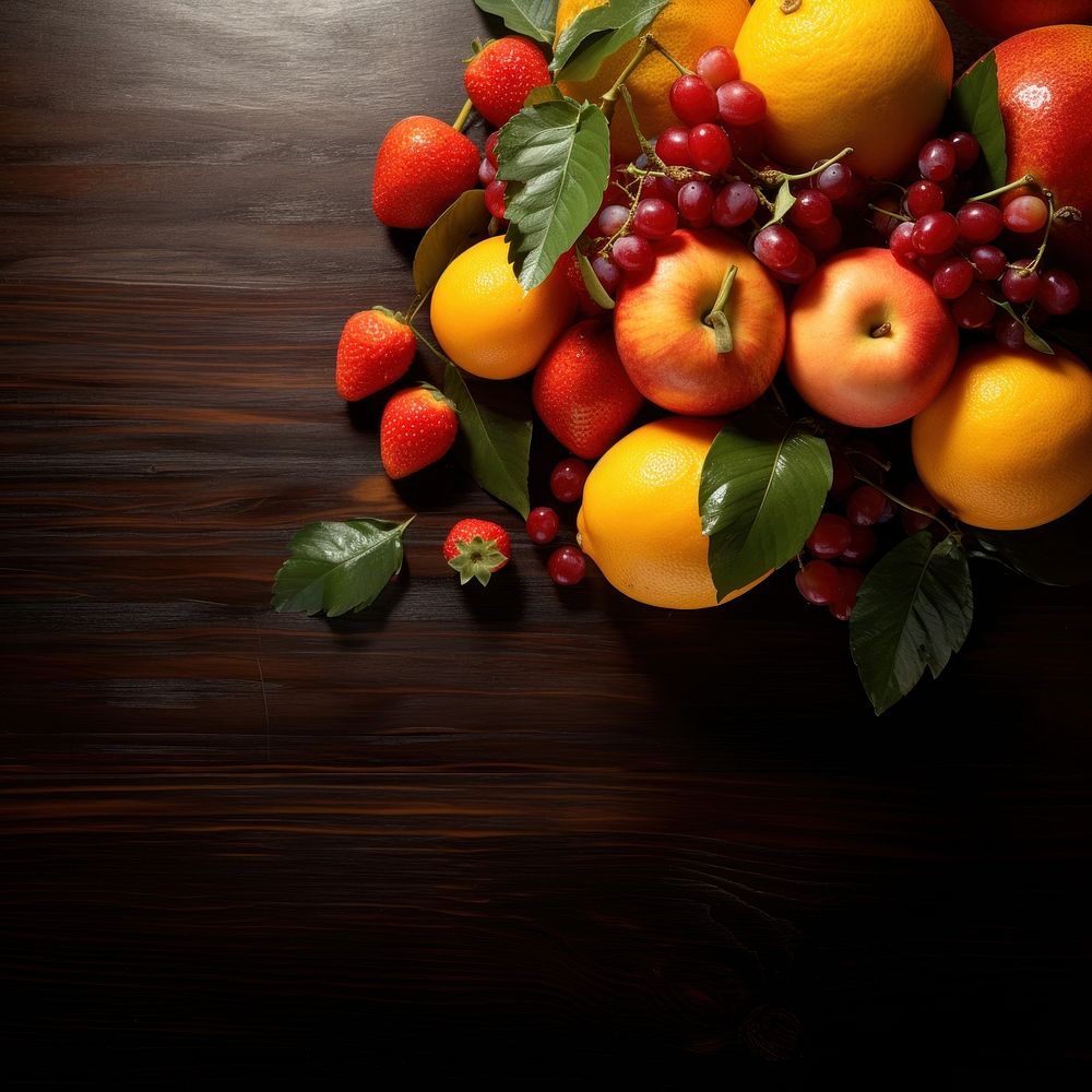 Fruit grapefruit apple table. AI generated Image by rawpixel.
