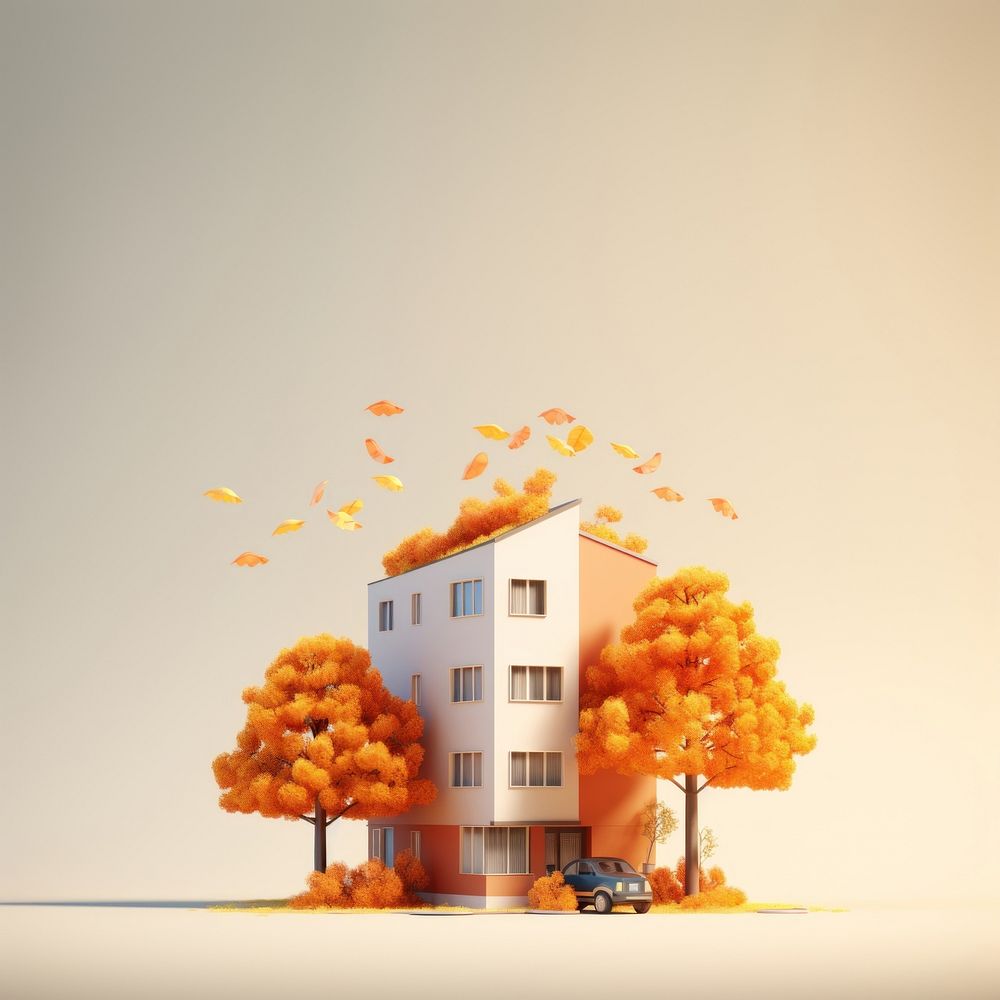 Architecture building outdoors autumn. AI generated Image by rawpixel.