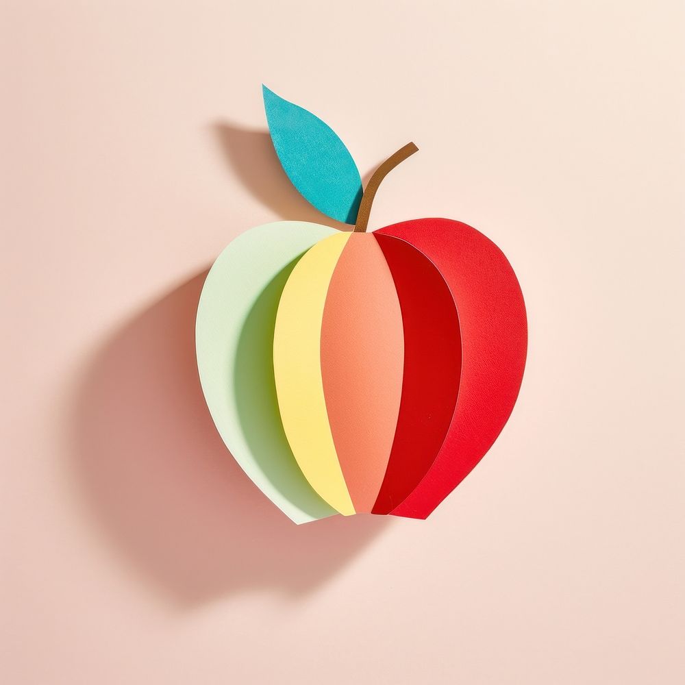 Apple fruit paper art. 