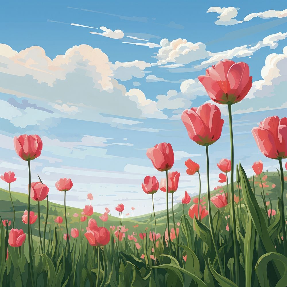 Landscape outdoors blossom flower. AI generated Image by rawpixel.