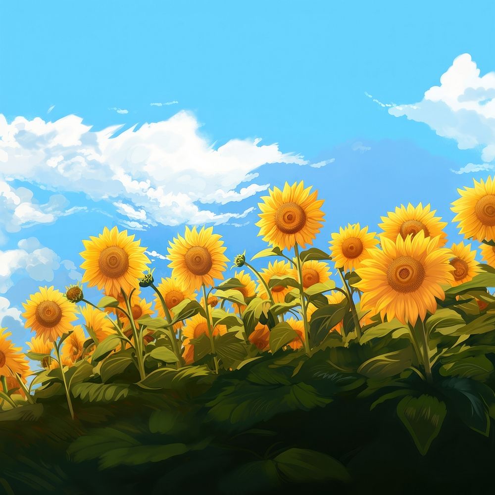 Sunflower sky outdoors nature. 