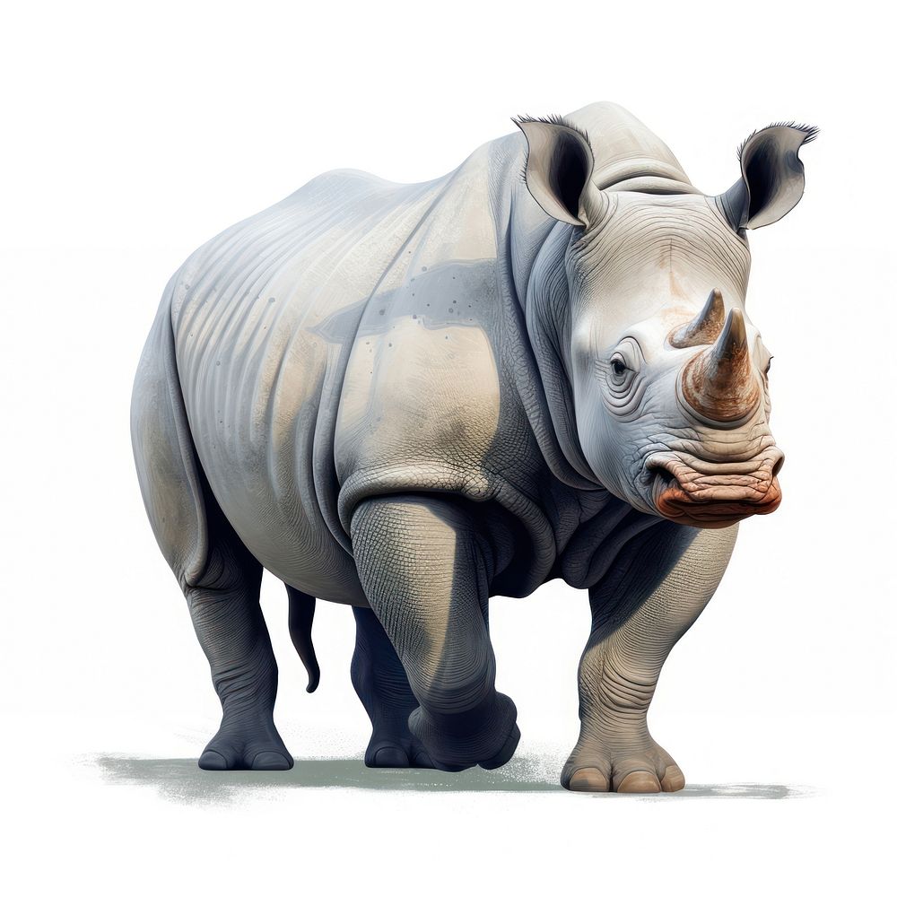 Wildlife animal mammal rhino. AI generated Image by rawpixel.