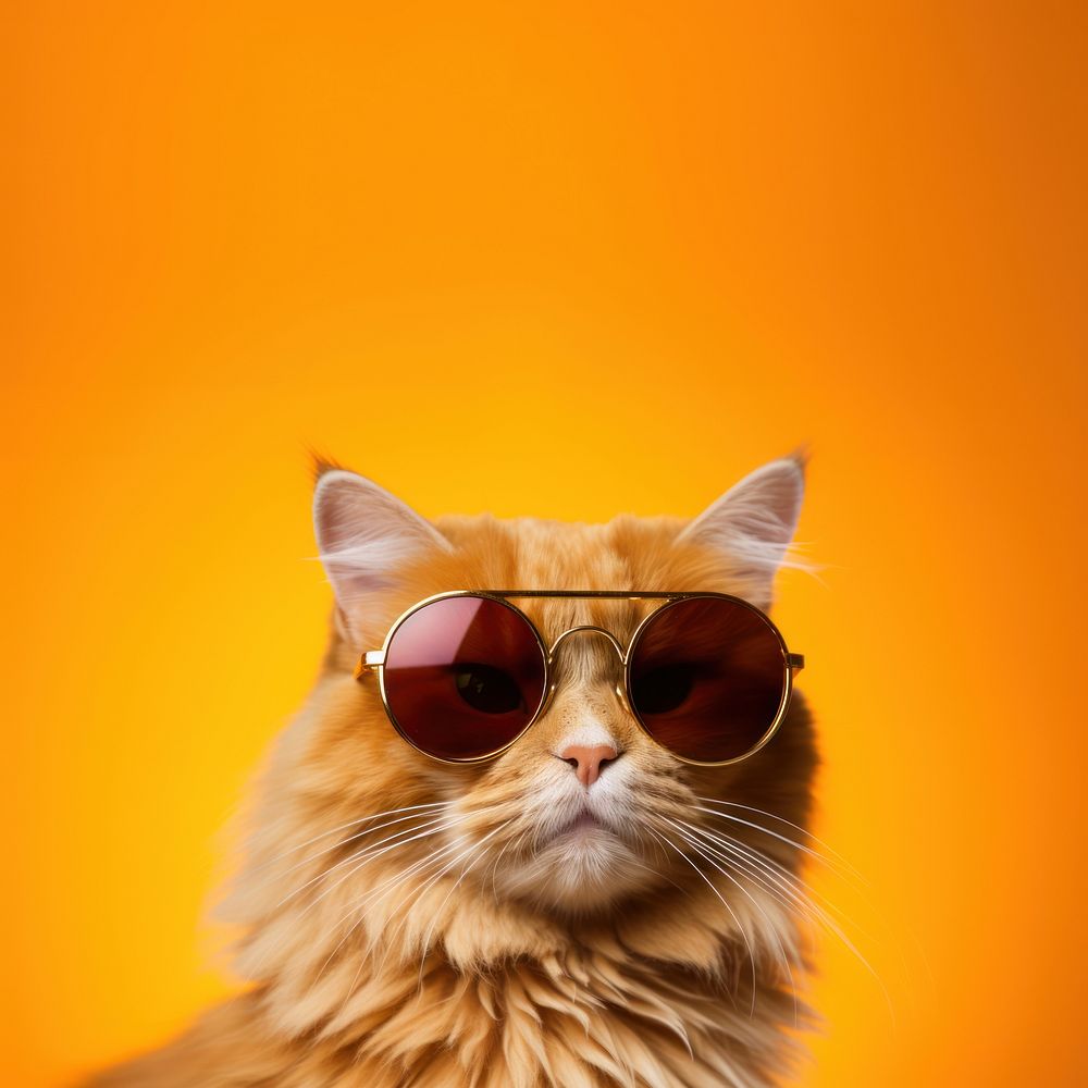 Glasses sunglasses mammal animal. AI generated Image by rawpixel.