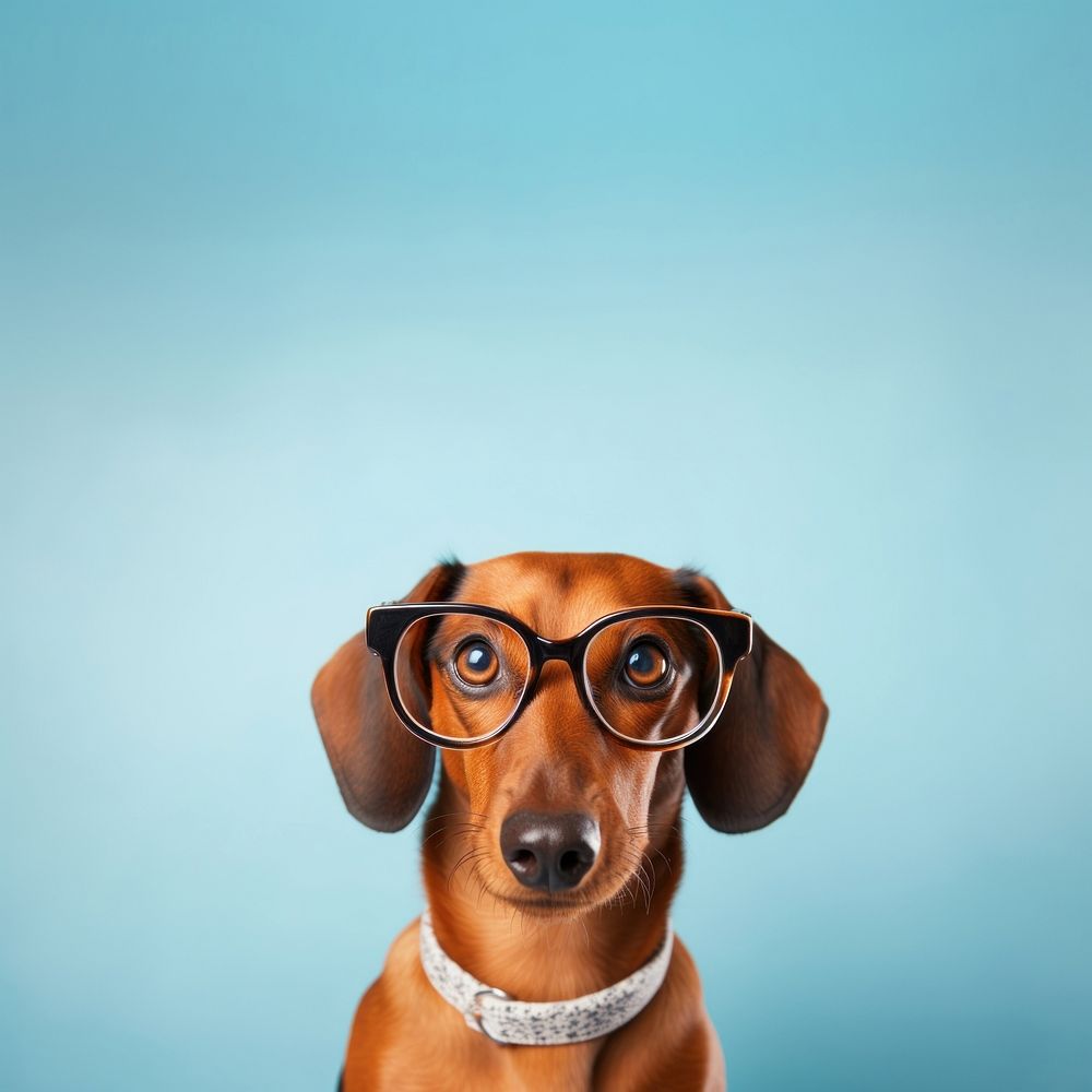 Dachshund glasses animal mammal. AI generated Image by rawpixel.